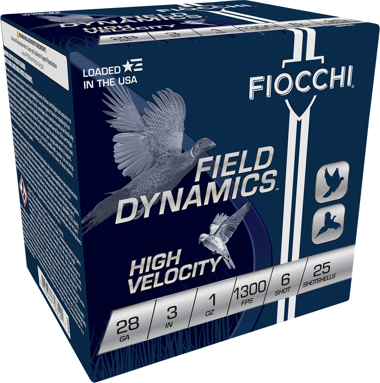 Fiocchi 283HV6 Field Dynamics High Velocity 28Gauge 3" 1oz 6Shot 25 Per Box/10 Case