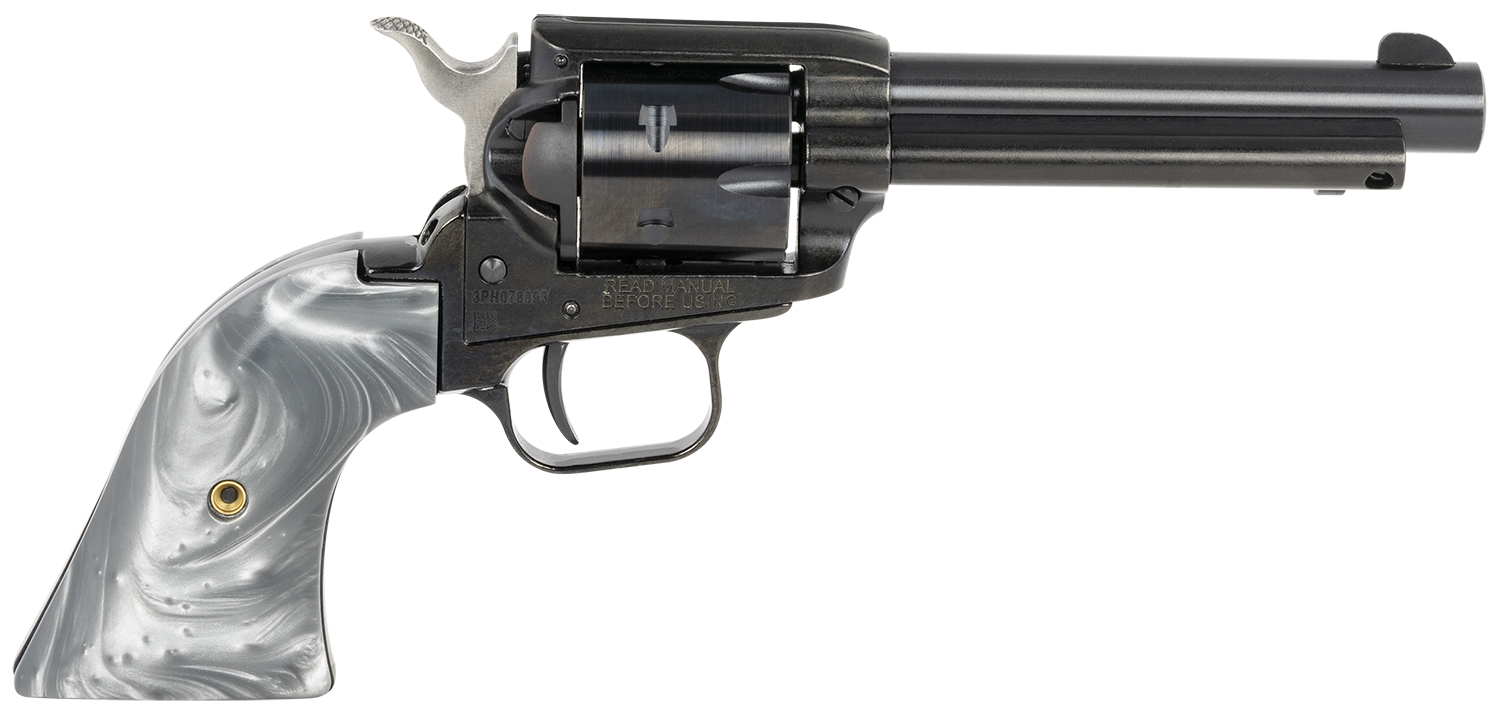 Heritage Mfg RR22B4GPRL Rough Rider  22 LR 6 Shot 4.75" Black Barrel & Cylinder Black Frame, Altamont Gray Pearl Grips