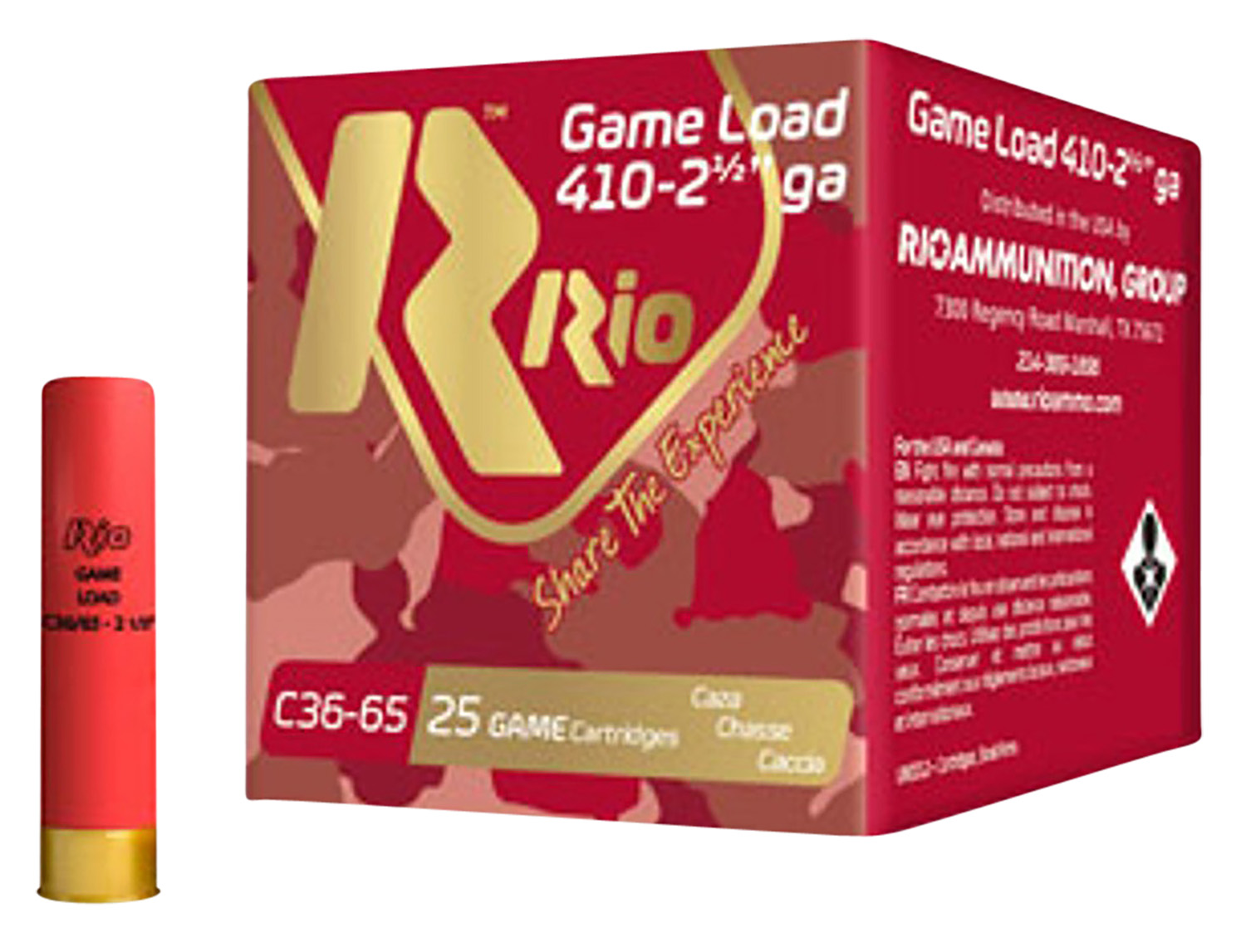 Rio Ammunition RC368 Game Load Heavy Field 410Gauge 2.50" 1/2oz 8Shot 25 Per Box/10 Case 3 Rio Ammunition RC368 Game Load Heavy Field 410Gauge 2.50" 1/2oz 8Shot 25 Per Box/10 Case
