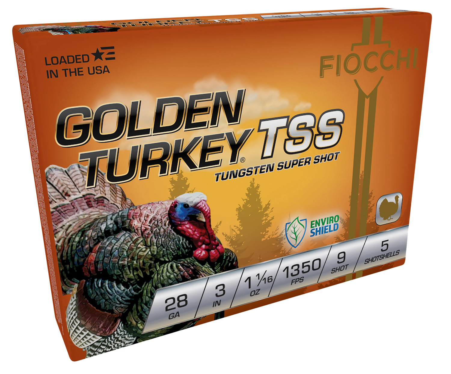 Fiocchi 283TSS9 Golden Turkey TSS 28Gauge 3" 1 1/16oz 9Shot 5 Per Box/10 Case 3 Fiocchi 283TSS9 Golden Turkey TSS 28Gauge 3" 1 1/16oz 9Shot 5 Per Box/10 Case