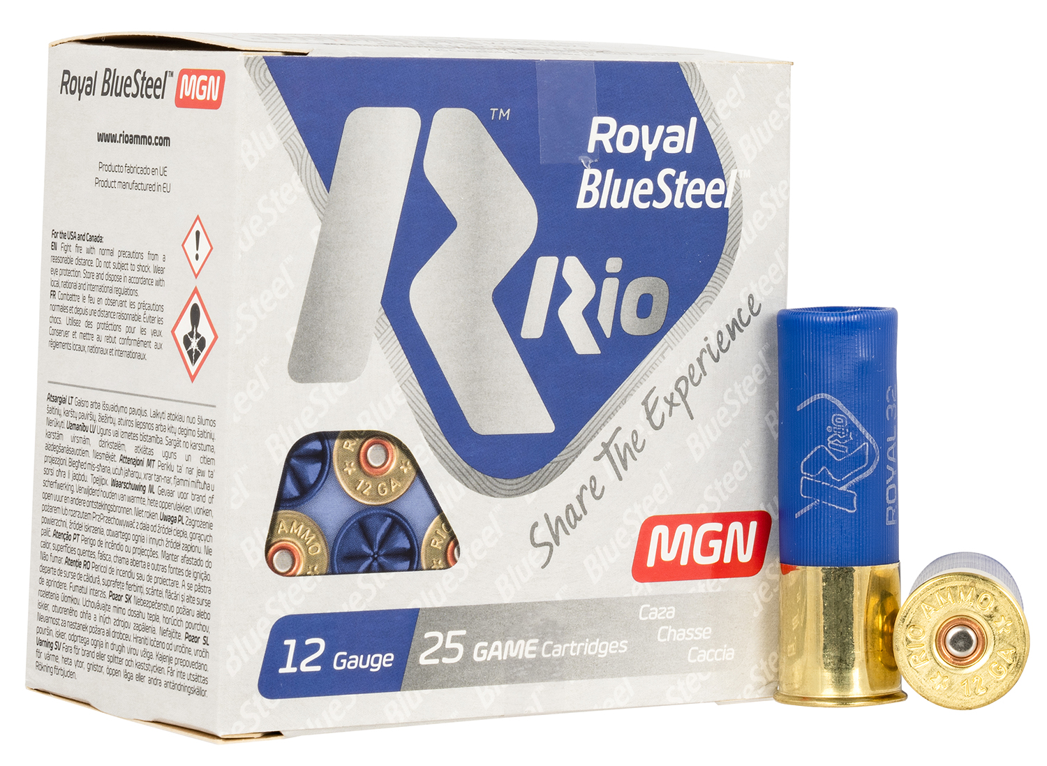 Rio Ammunition RBSM324 Royal BlueSteel 12Gauge 3" 1 1/8oz 4Shot 25 Per Box/10 Case 3 Rio Ammunition RBSM324 Royal BlueSteel 12Gauge 3" 1 1/8oz 4Shot 25 Per Box/10 Case