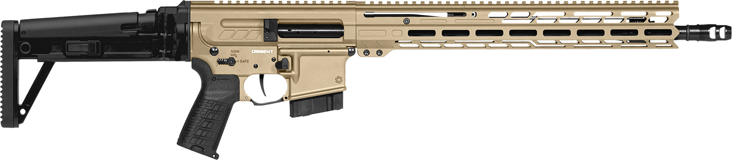 CMMG 60AA90CCT Dissent MK4 6mm ARC 10+1 (2) 16.10", Coyote Tan Rec/15" M-Lok Handguard, Side Charging Handle, Black Side Folding Stock & Zeroed Grip, Muzzle Brake, 60/90 Ambi Safety, Adj. Gas Block