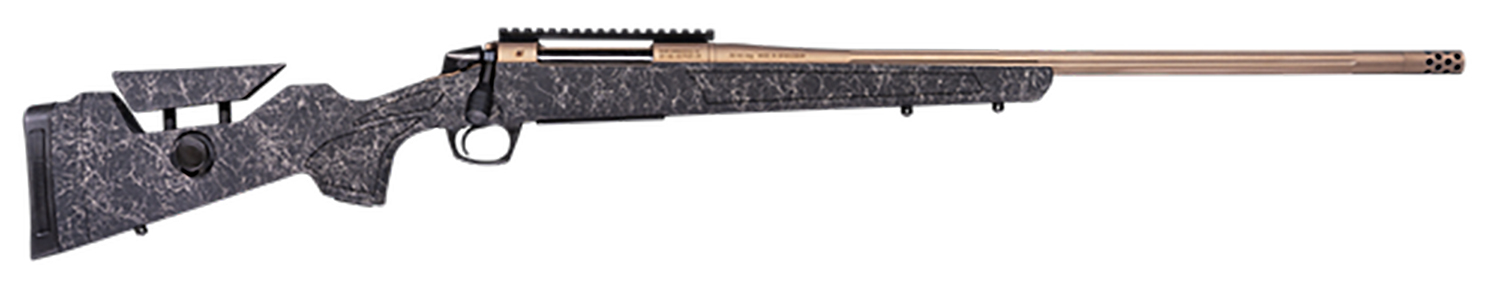 CVA CR3961F Cascade Long Range Hunter Full Size 300 Win Mag 24" Smoked Bronze Cerakote Steel Threaded Barrel, Black w/Smoked Bronze Web Synthetic Stock