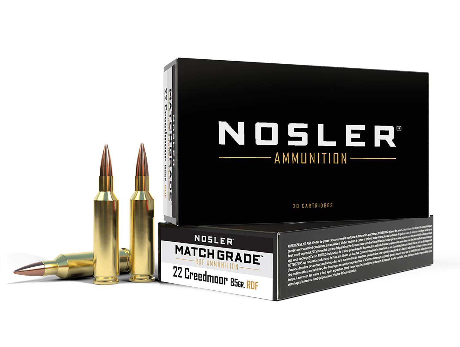 Nosler 51297 Match Grade 22Creedmoor 85gr RDF Hollow Point Boat Tail 20 Per Box/10 Case 3 Nosler 51297 Match Grade 22Creedmoor 85gr RDF Hollow Point Boat Tail 20 Per Box/10 Case