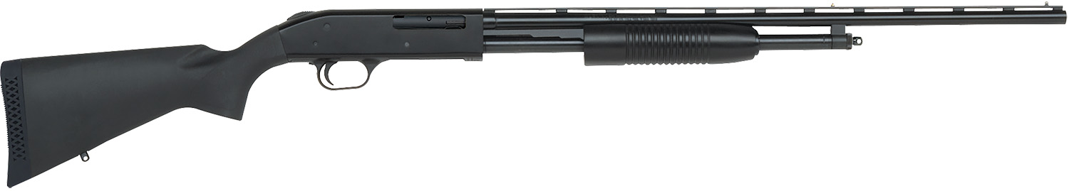 Mossberg 50112 500 Bantam Youth 410 Gauge Pump 3" 5+1 24" Blued Vent Rib Barrel, Blued Steel Receiver, Fixed Black Synthetic Stock, Right Hand, Fixed Full Choke