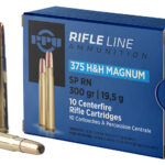 PPU PP375S Standard Rifle 375H&HMag 300gr Soft Point Round Nose 10 Per Box/20 Case 1 57020