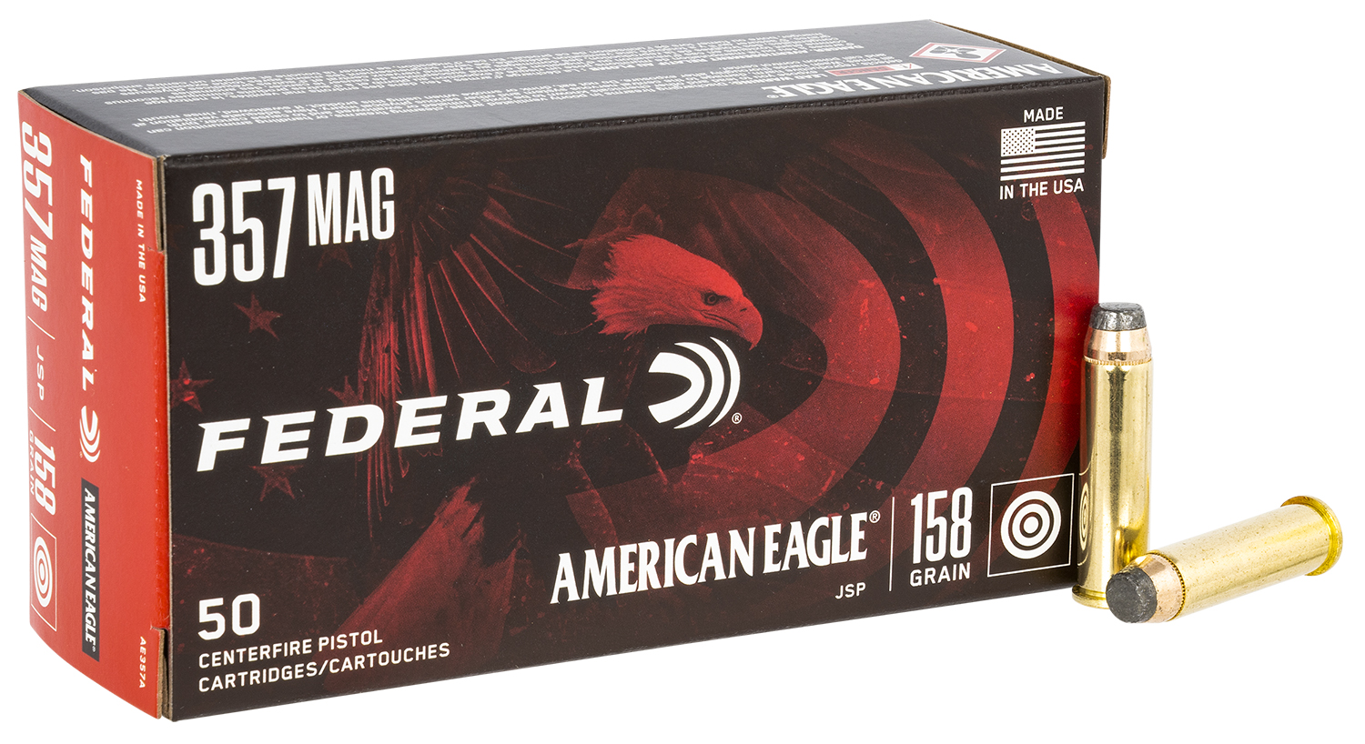Federal AE357A American Eagle Handgun 357Mag 158gr Jacketed Soft Point 50 Per Box/20 Case 3 Federal AE357A American Eagle Handgun 357Mag 158gr Jacketed Soft Point 50 Per Box/20 Case