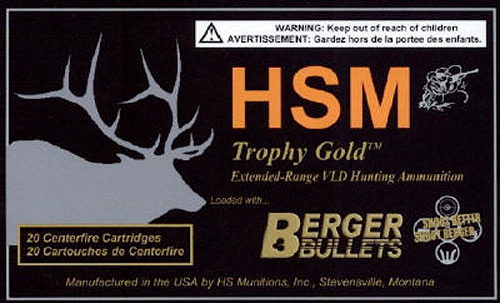 HSM 338LAP300OTM68 Trophy Gold Extended Range 338 Lapua Mag 300 gr Berger Hybrid Tactical Open Tip Match 20 Per Box/ 20 Case
