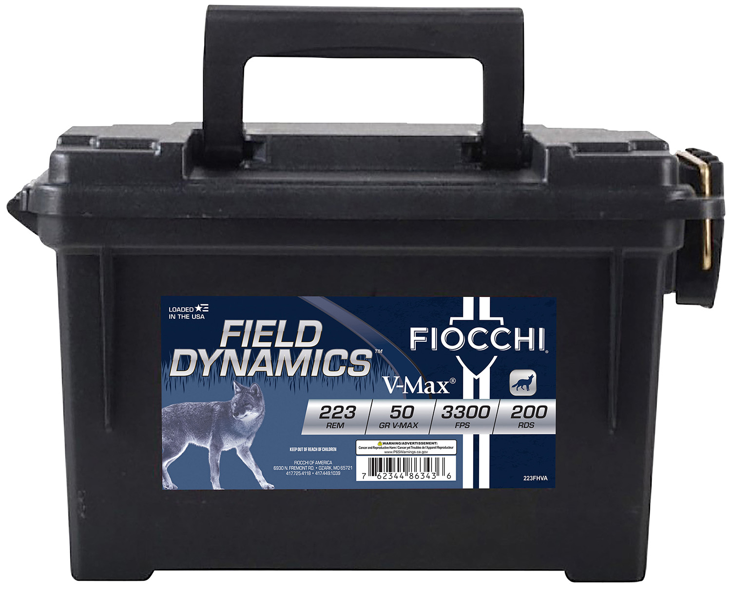 Fiocchi 223FHVA Field Dynamics 223Rem 50GR V-Max 3 Fiocchi 223FHVA Field Dynamics 223Rem 50GR V-Max
