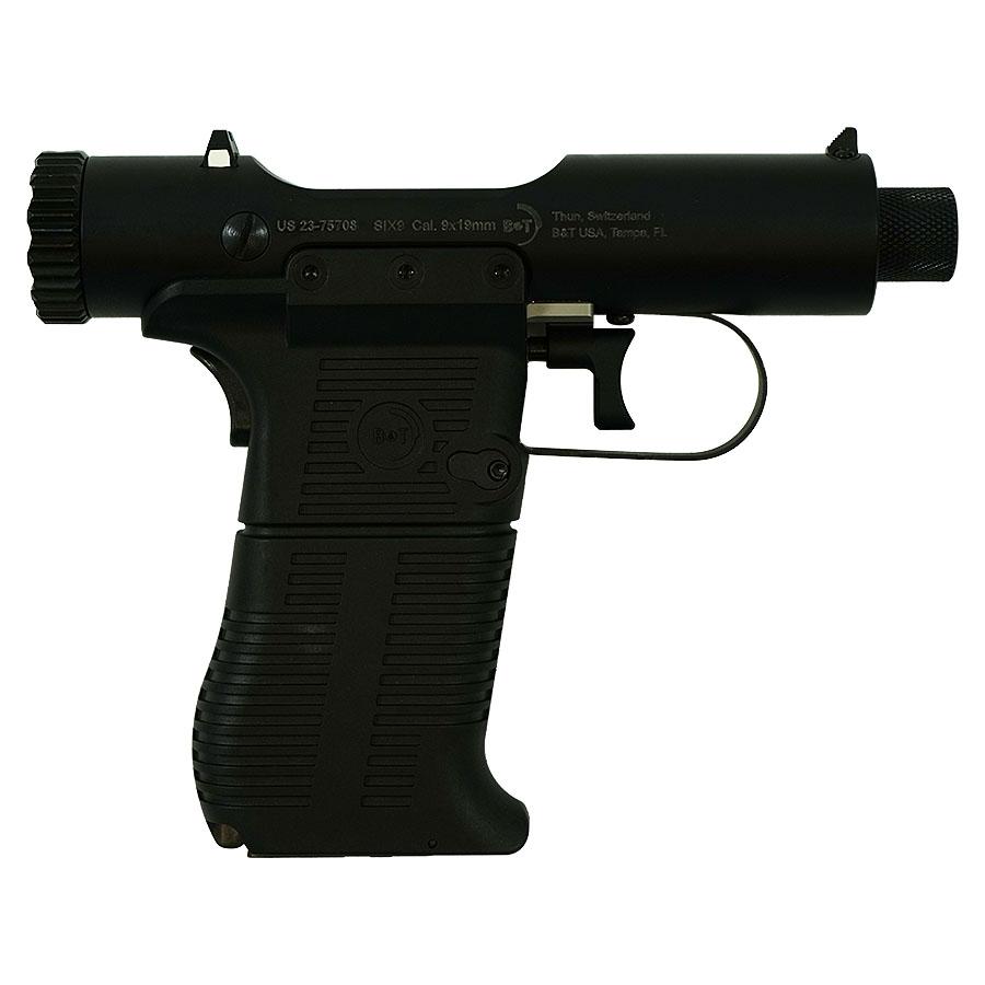 B&T Six9 Bolt Action Handgun 9mm Luger 9rd Magazine 3.5" Barrel Black Suppressor Sold Separately