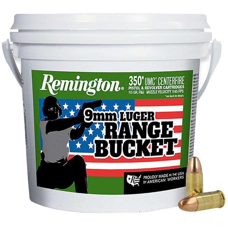 Remington UMC "Range Bucket" Ammunition 9mm Luger 115 gr MC 1145 fps 350/ct 3 Remington UMC "Range Bucket" Ammunition 9mm Luger 115 gr MC 1145 fps 350/ct