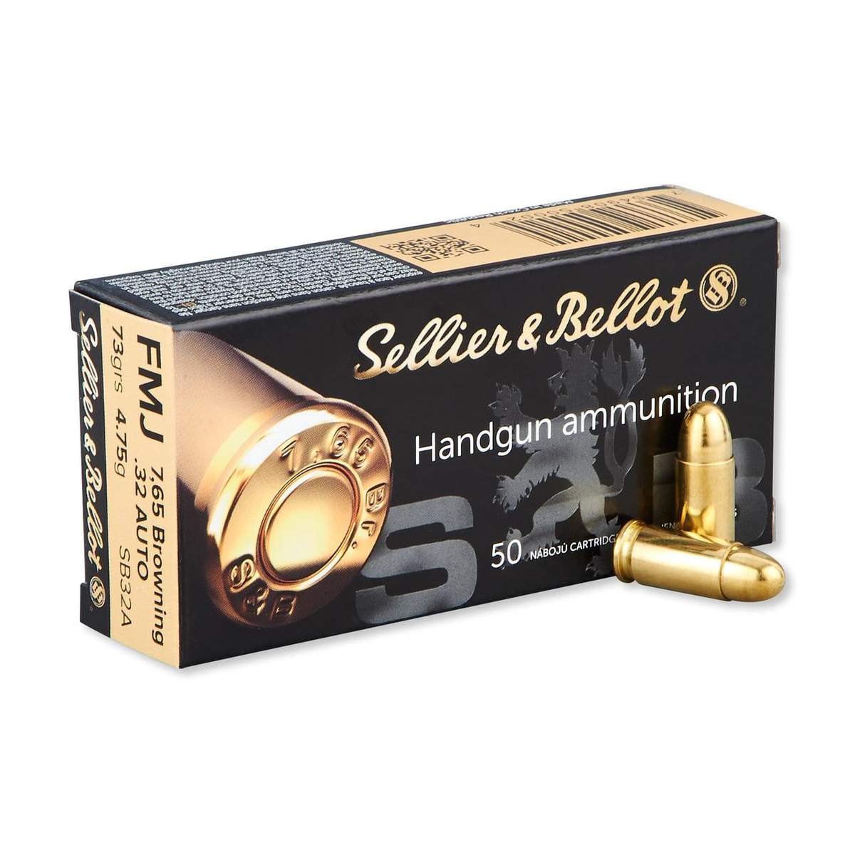 Sellier & Bellot Pistol & Revolver Ammo .32 ACP 73 gr FMJ 50/box 3 Sellier & Bellot Pistol & Revolver Ammo .32 ACP 73 gr FMJ 50/box