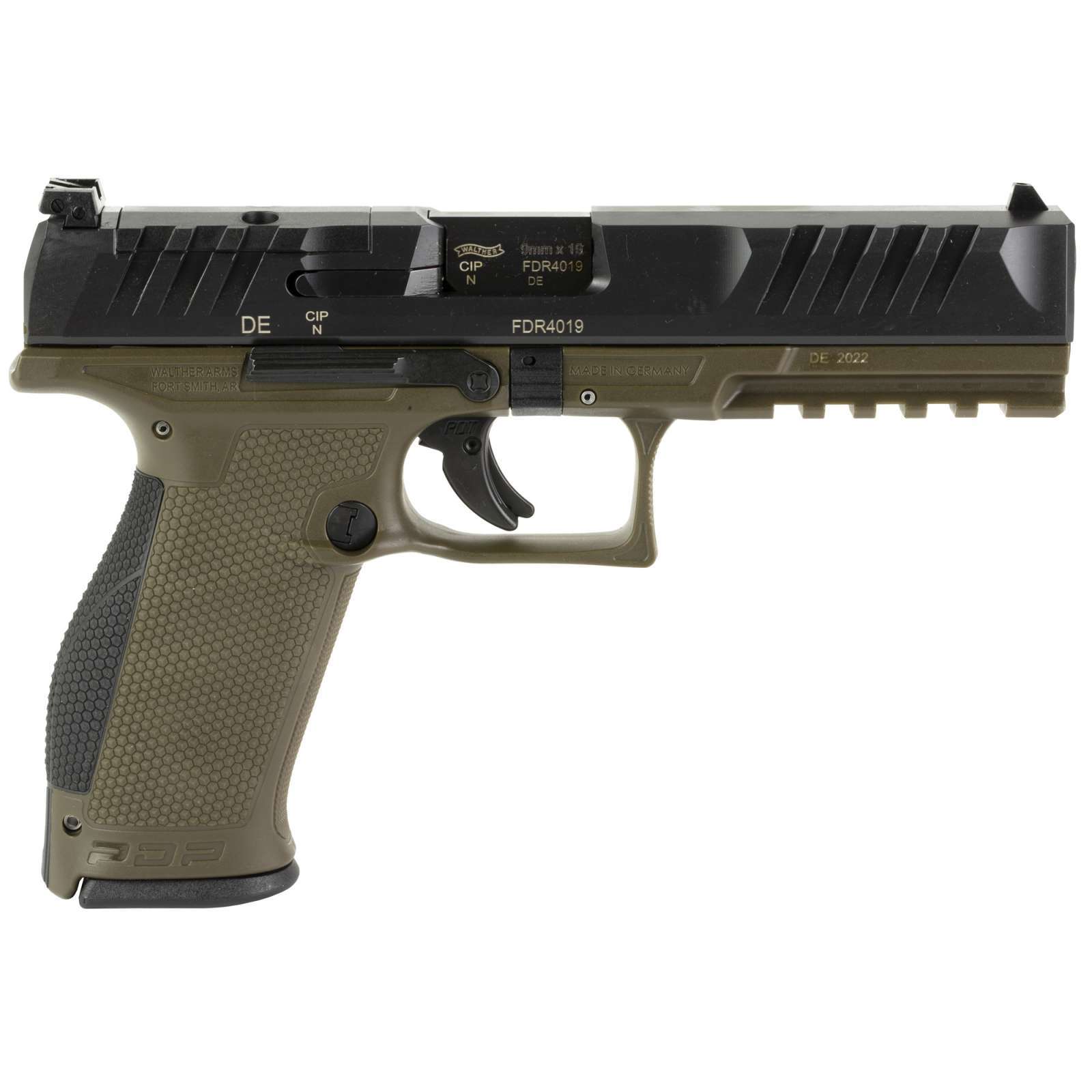 WALTHER PDP 9MM FS 5" PSTL GRN/BLK 2-18RD MAGS