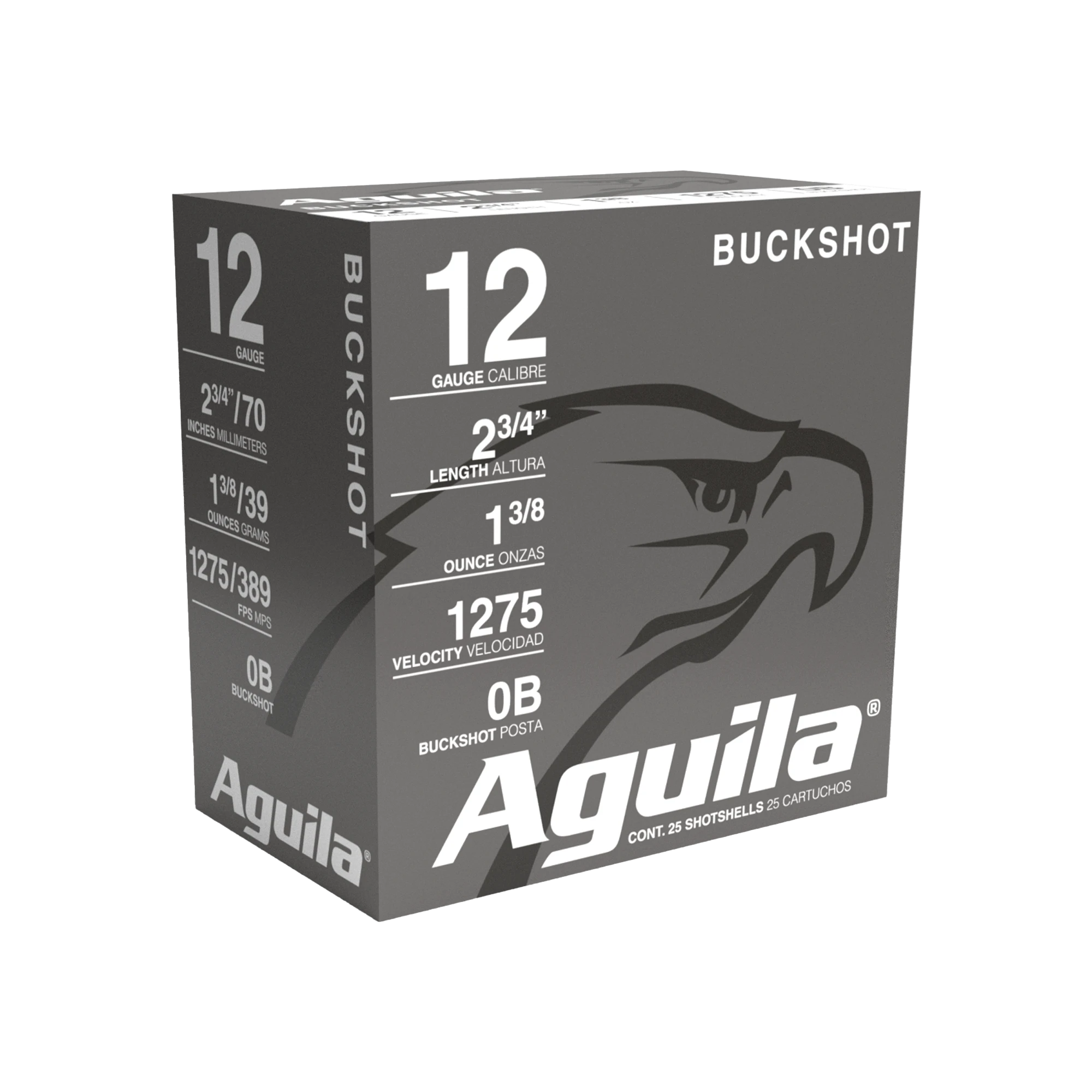AGUILA 12GA 2 3/4" 0 BUCK 25RD BX 10 BXS PER CS