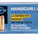PPU PPH44MH Handgun 44RemMag 240gr Jacketed Hollow Point 50 Per Box/10 Case 1 120056