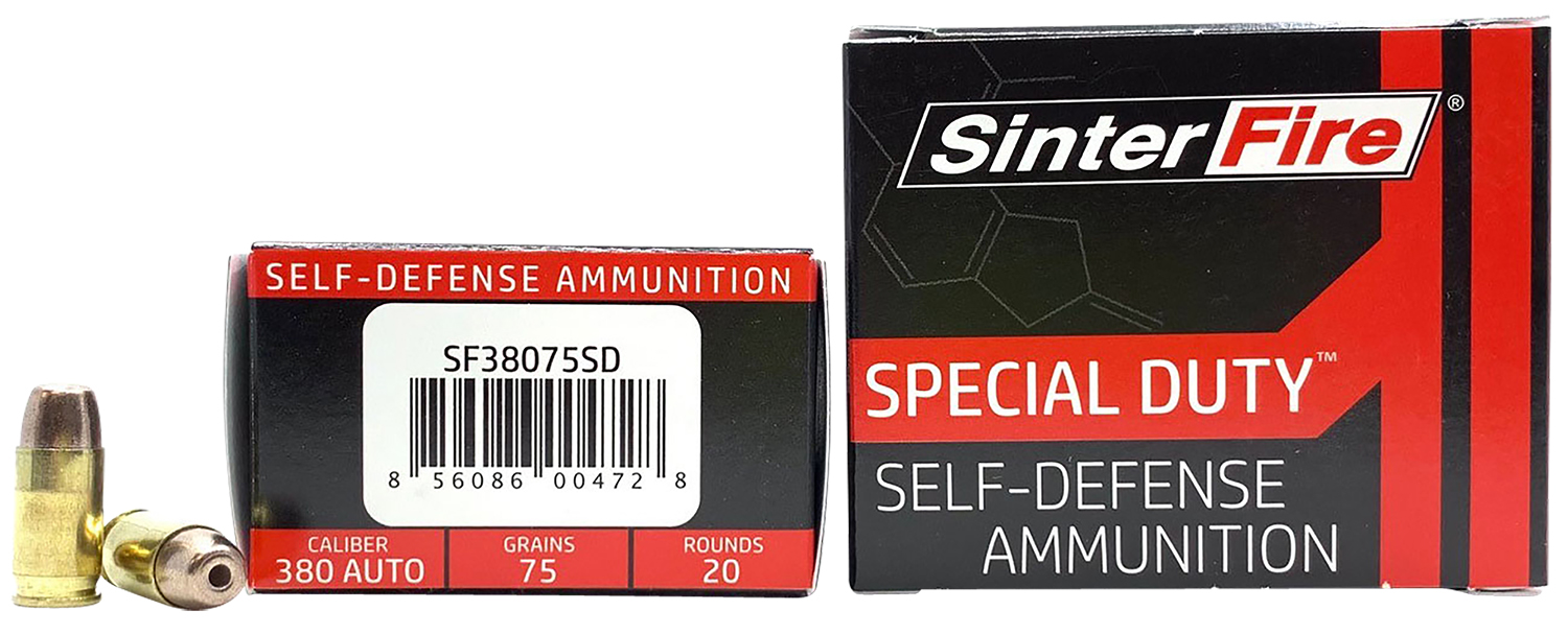 SinterFire Inc SF38075SD Special Duty (SD) 380ACP 75gr Lead Free Frangible Hollow Point 20 Per Box/10 Case 3 SinterFire Inc SF38075SD Special Duty (SD) 380ACP 75gr Lead Free Frangible Hollow Point 20 Per Box/10 Case