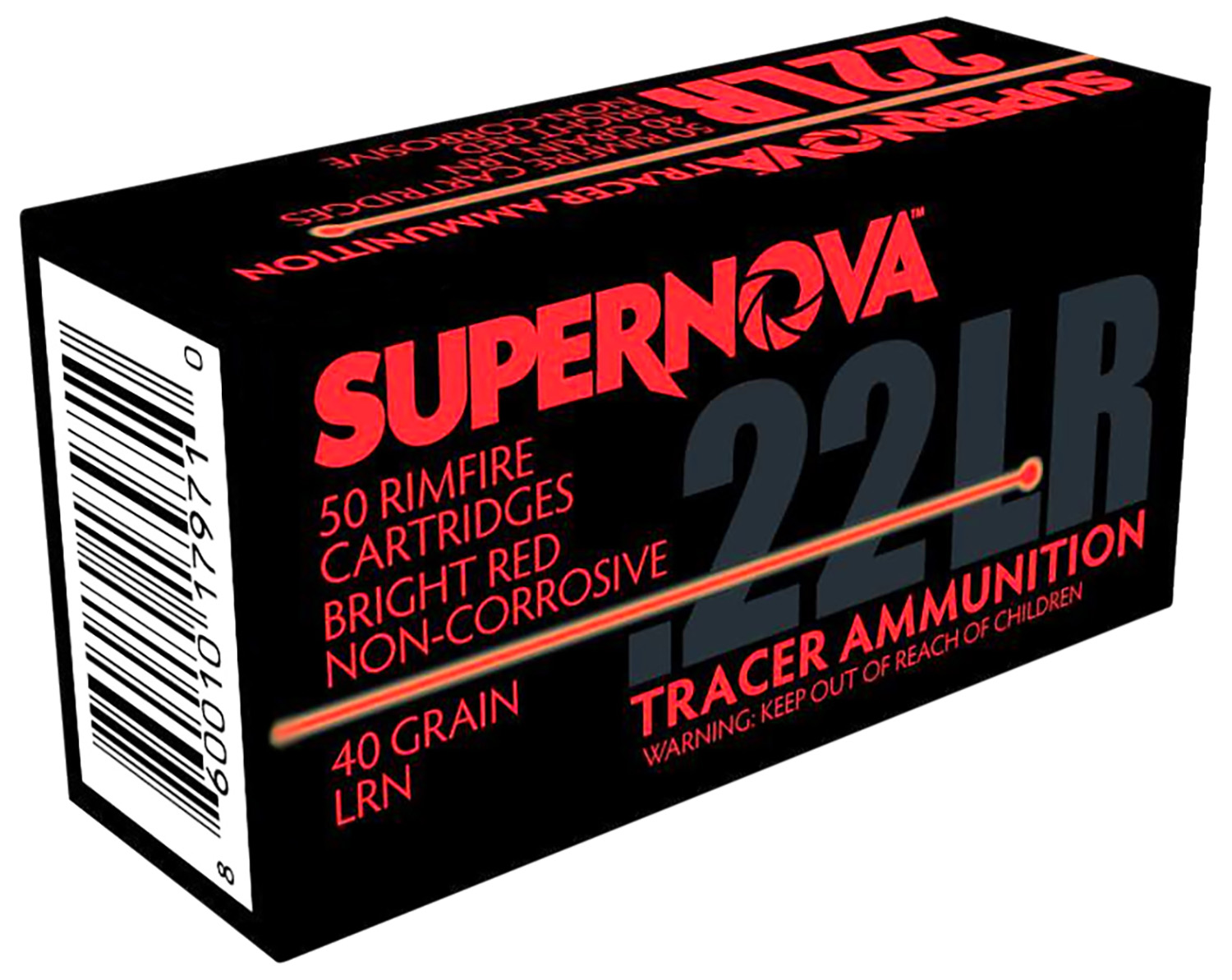 Supernova PMSN22LRR Red Tracer Non-Corrosive 22 LR 40 gr Lead Round Nose 50 Per Box/ 100 Cs 3 Supernova PMSN22LRR Red Tracer Non-Corrosive 22 LR 40 gr Lead Round Nose 50 Per Box/ 100 Cs
