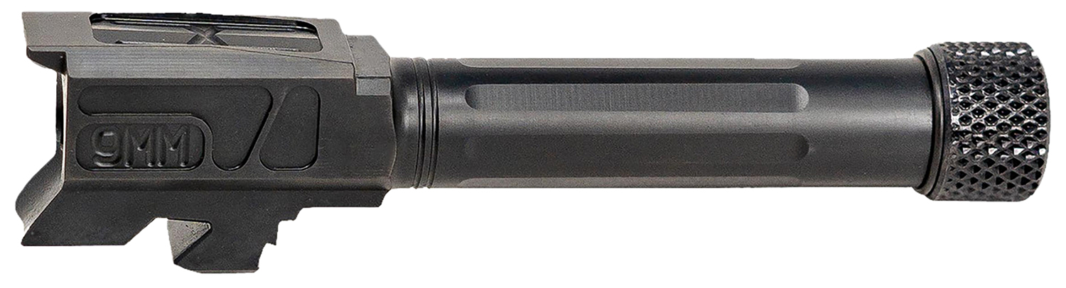 Faxon Firearms GB910N43SGQT Match Series  9mm Luger Compatible w/Glock 43/43X, Fluted Threaded Black Nitride Stainless Steel