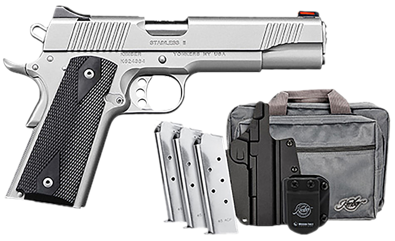 Kimber Mfg.,inc 3200007 Stainless II Club Bundle 45ACP 7+1 5" Satin Silver Front Serrations Stainless Steel Slide Black Synthetic Grip 3 Kimber Mfg.,inc 3200007 Stainless II Club Bundle 45ACP 7+1 5" Satin Silver Front Serrations Stainless Steel Slide Black Synthetic Grip