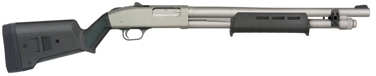 Mossberg 50794 590A1 Pro 12 Gauge 6+1 18.50" Silver Marinecote Silver Barrel & Receiver, Black Synthetic Stock
