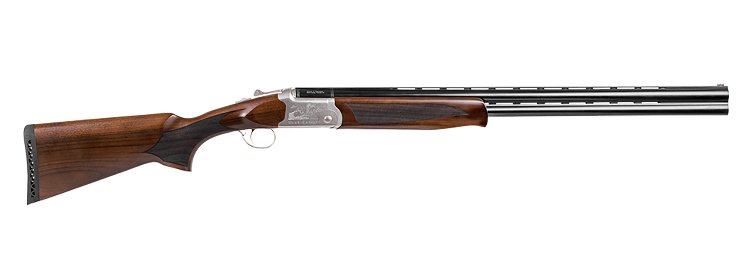 Girsan  Balikli Blue Label 12 Gauge Break Open 2.50" 2rd 28" Blue Polished Over/Under Vent Rib Barrel, Engraved Silver Aluminum Receiver, Fixed Turkish Walnut Stock, 5 Mobil Chokes