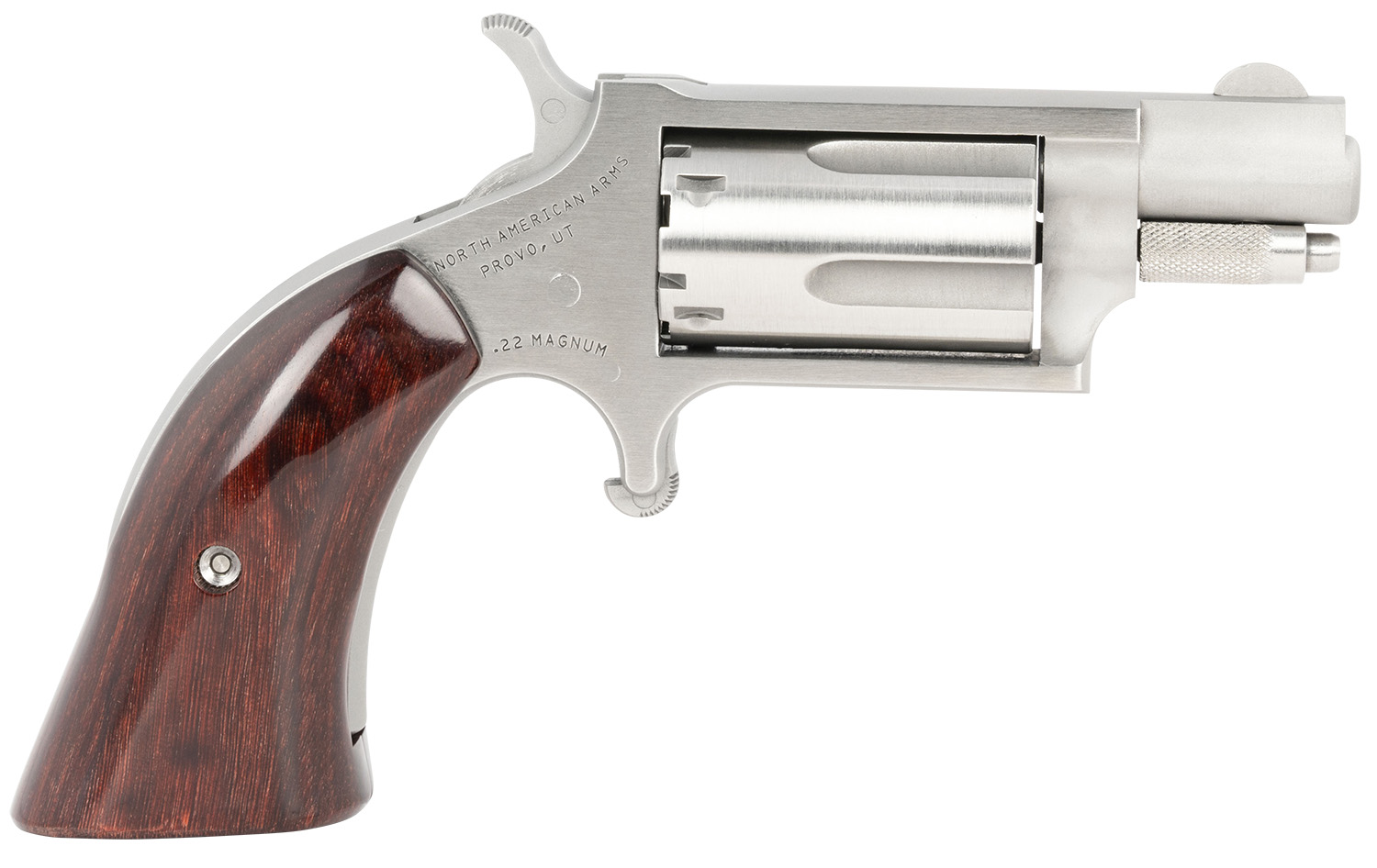 North American Arms 22MSGBG Mini-Revolver Sports South Exclusive 22 WMR 5 Shot 1.13" Stainless Steel Barrel, Frame & Cylinder, Wood Boot Grip, Exposed Hammer 3 North American Arms 22MSGBG Mini-Revolver Sports South Exclusive 22 WMR 5 Shot 1.13" Stainless Steel Barrel, Frame & Cylinder, Wood Boot Grip, Exposed Hammer