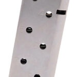 CMC Products 17130 Power Mag Railed 8rd 45 ACP Fits 1911 Government Stainless Steel w/ Black Base Pad 2 27323