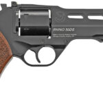 Chiappa Firearms 340220 Rhino 50DS Small Frame 357 Mag 6 Shot, 5" Black Anodized Steel Vent Rib Barrel, Blued Steel Cylinder, Black Anodized Aluminum Frame, Walnut Grip, Concealed Hammer 1 5642