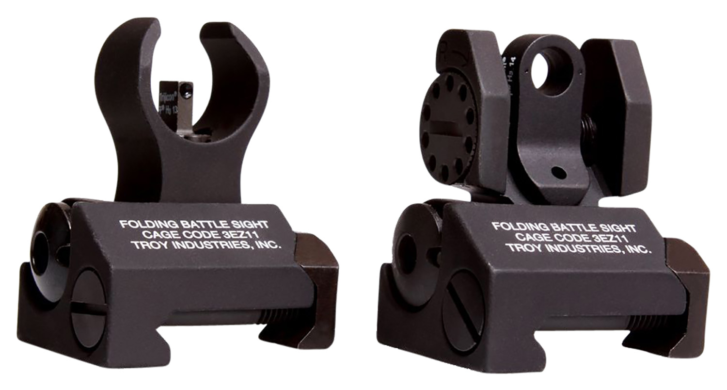 Troy Ind SSIGIARSTBT00 Tritium Micro BattleSight Set HK Front & Round Rear Black Hardcoat Anodized