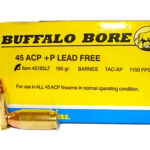 Buffalo Bore Ammunition 45185LF20 Buffalo-Barnes Strictly Business 45ACP +P 185gr Barnes TAC-XP Lead Free 20 Per Box/12 Case 1 82230