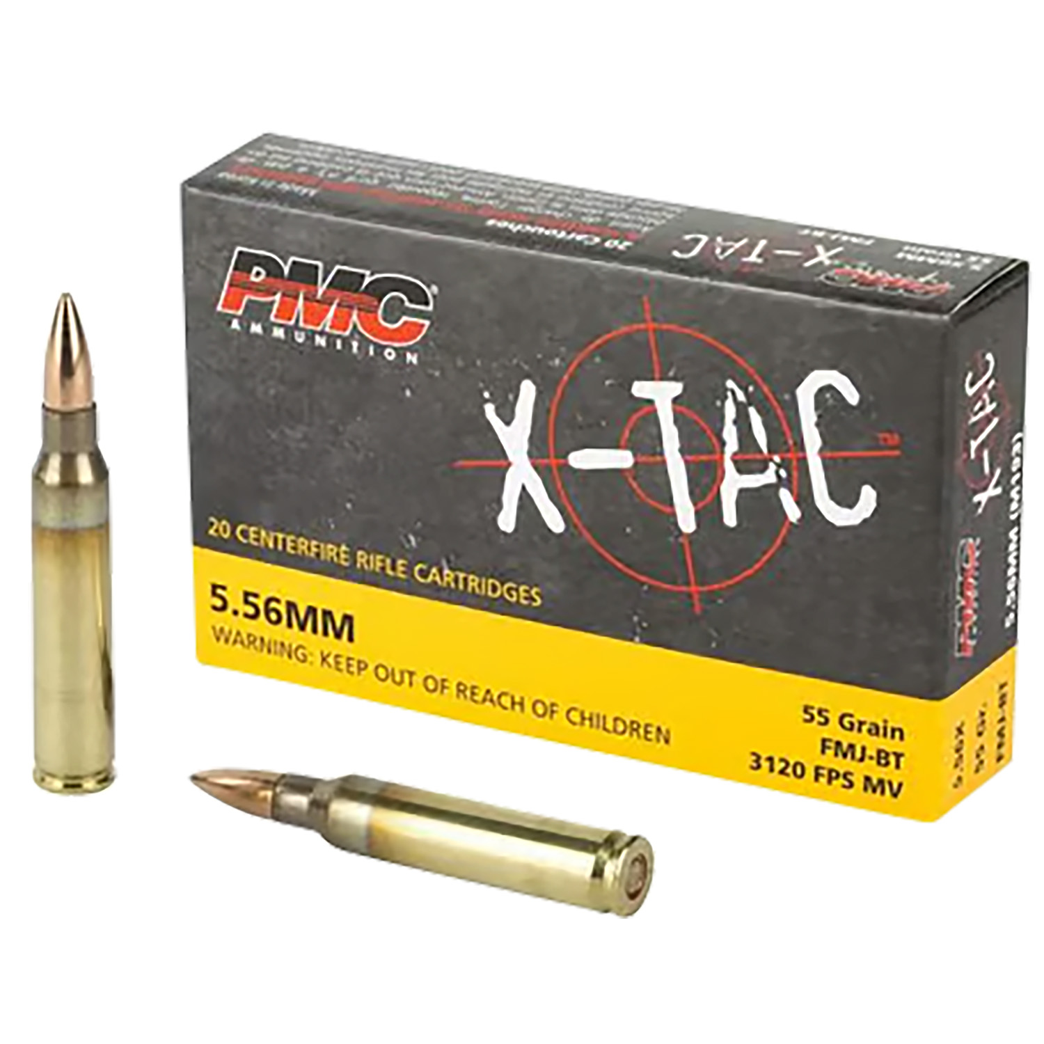 PMC 556XBP X-Tac Battle Pack 5.56x45mmNATO 55gr Full Metal Jacket Boat Tail 200 Per Box/5 Case 3 PMC 556XBP X-Tac Battle Pack 5.56x45mmNATO 55gr Full Metal Jacket Boat Tail 200 Per Box/5 Case