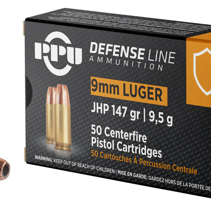 PPU PPD92 Defense  9mmLuger 147gr Jacketed Hollow Point 50 Per Box/20 Case