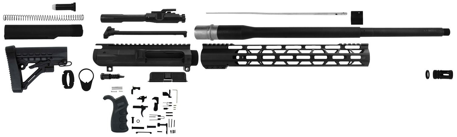 TacFire SSRK65CRDLPK20BN AR Build Kit  Sports South Exclusive 6.5 Creedmoor AR-Platform Black Nitride 5/8"x24