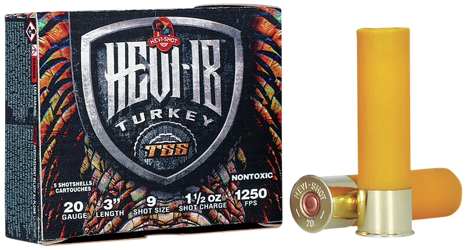 HEVI-Shot HS7009 HEVI-18 TSS Turkey 20Gauge 3" 1 1/2oz Tungsten 9Shot 5 Per Box/10 Case 3 HEVI-Shot HS7009 HEVI-18 TSS Turkey 20Gauge 3" 1 1/2oz Tungsten 9Shot 5 Per Box/10 Case