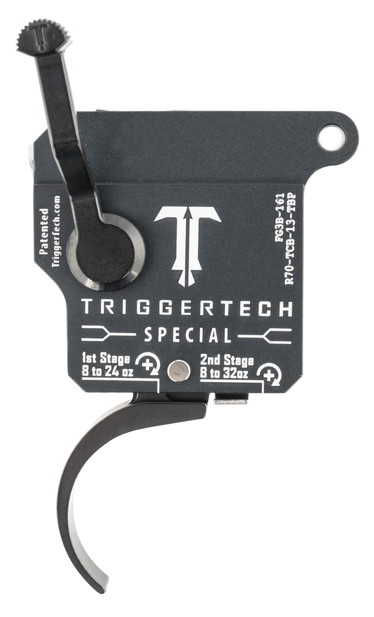 TriggerTech R70TCB13TBP Special  Two-Stage Pro Curved Trigger with 1-3.50 lbs Draw Weight & Matte Gray w/Black Parts Finish for Remington 700 Right