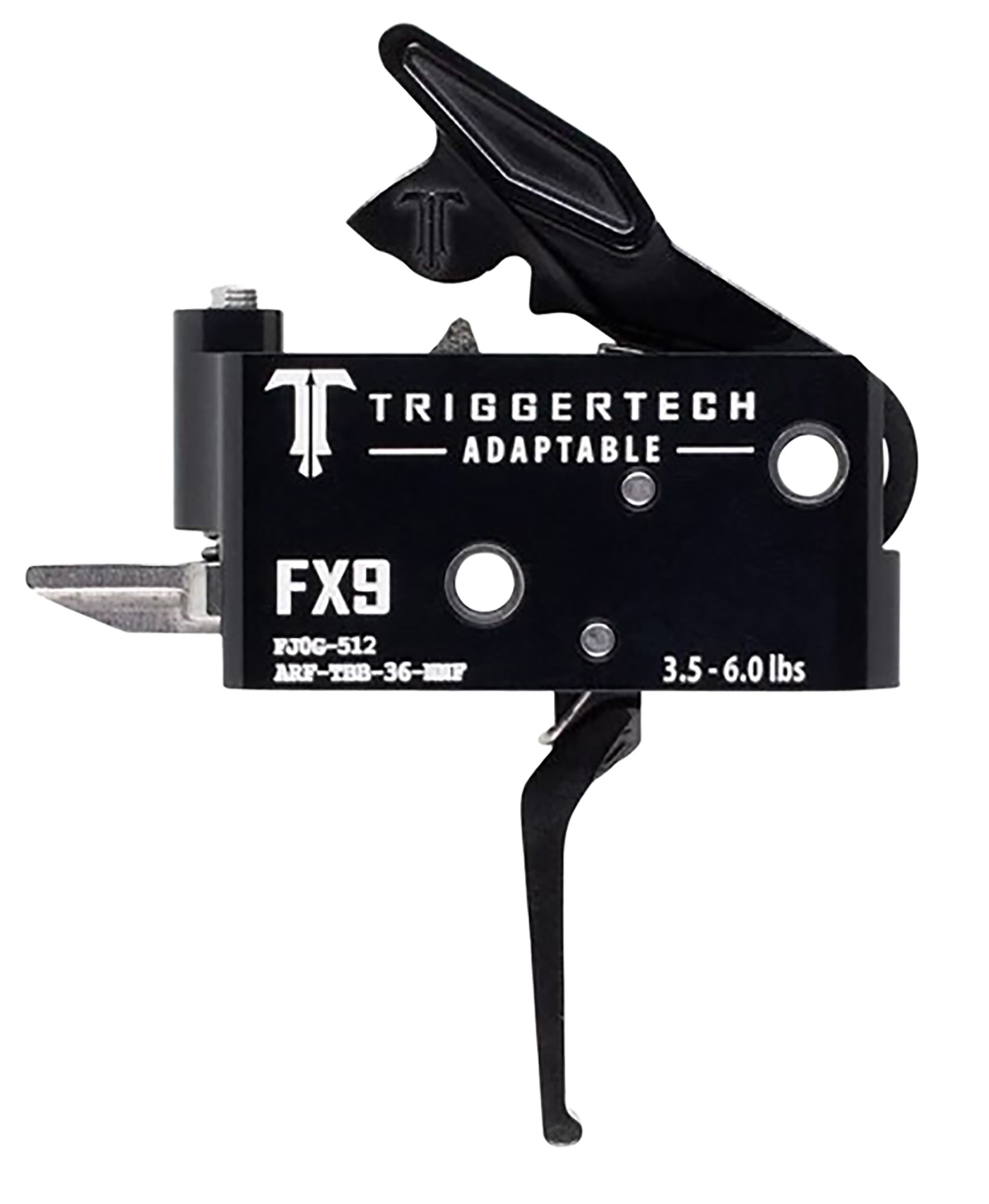 TriggerTech ARFTBB36NNF Adaptable Two-Stage Flat Trigger with 3.50-6 lbs Draw Weight & Black PVD Finish for FN FX9