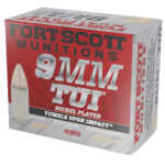 Fort Scott Munitions 9MM115SCVNIC Tumble Upon Impact (TUI) 9mmLuger 115gr Solid Copper Spun 20 Per Box/25 Case 1 133837