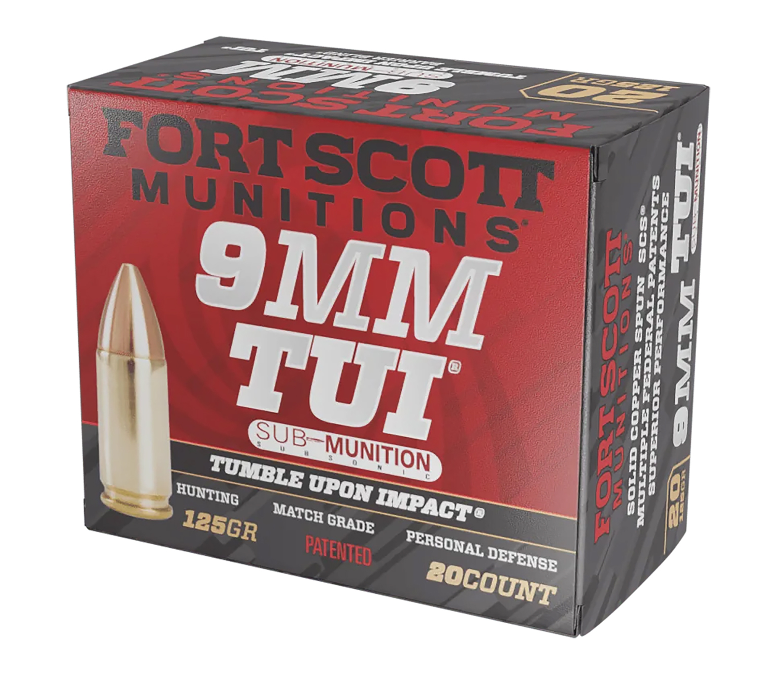 Fort Scott Munitions 9MM125SCVSS Tumble Upon Impact (TUI) 9mmLuger Subsonic 125gr Solid Copper Spun 20 Per Box/25 Case 3 Fort Scott Munitions 9MM125SCVSS Tumble Upon Impact (TUI) 9mmLuger Subsonic 125gr Solid Copper Spun 20 Per Box/25 Case