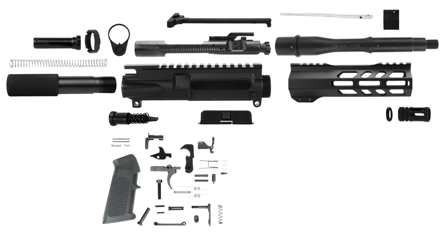 TacFire  AR Build Kit  5.56x45mm NATO 7.50" Barrel Black for AR Platform