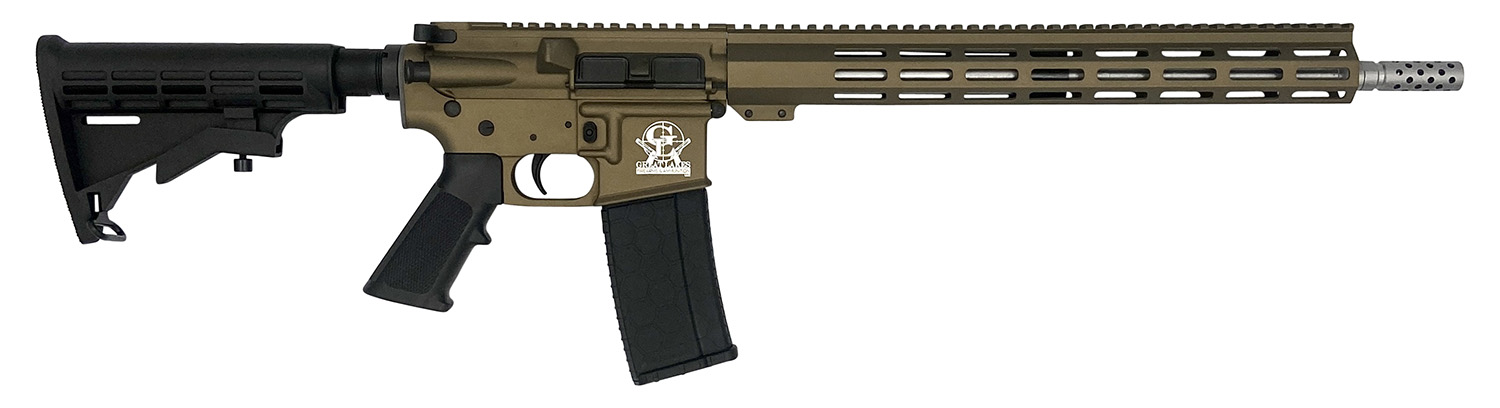 Great Lakes Firearms GL15223SSBRZ AR-15  223 Wylde 30+1 16" Stainless Barrel, Bronze Cerakote Receiver, Full Picatinny Rail, Black Collapsible Stock, Polymer Grip