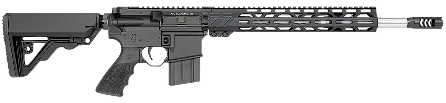 Rock River Arms 450B1562V1 LAR-15M All Terrain Hunter 450 Bushmaster 5+1 16" Stainless Barrel, Black Rec, 13" M-LOK Handgaurd, OEM Operator CAR Stock & Muzzle Brake, Hogue Rubber Grip