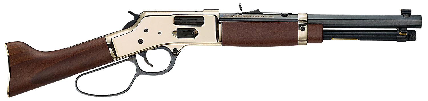 Henry H006GML Mare's Leg Side Gate 44 Mag/44 Special 5+1 12.90" Blued Octagon Barrel, Polished Hardened Brass Receiver, American Walnut Furniture