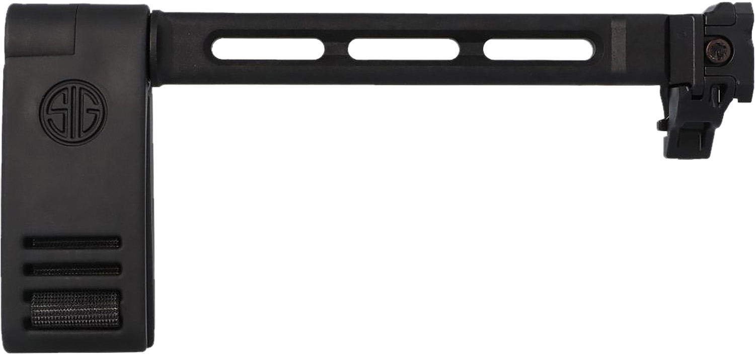 Sig Sauer 8901672 Pivoting Contour Brace  Black, Fixed/Folding with Locking Hinge, Mounts to 1913 Pic. Interface, Designed for Sig MCX/MPX