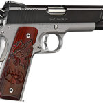 Kimber Mfg, Inc 3000233 Camp Guard 10mm Auto 8+1 5" Stainless Match Grade Barrel, Matte Black Serrated Stainless Steel Slide, Satin Silver Stainless Steel Frame w/Beavertail, Rosewood Grip 2 170537