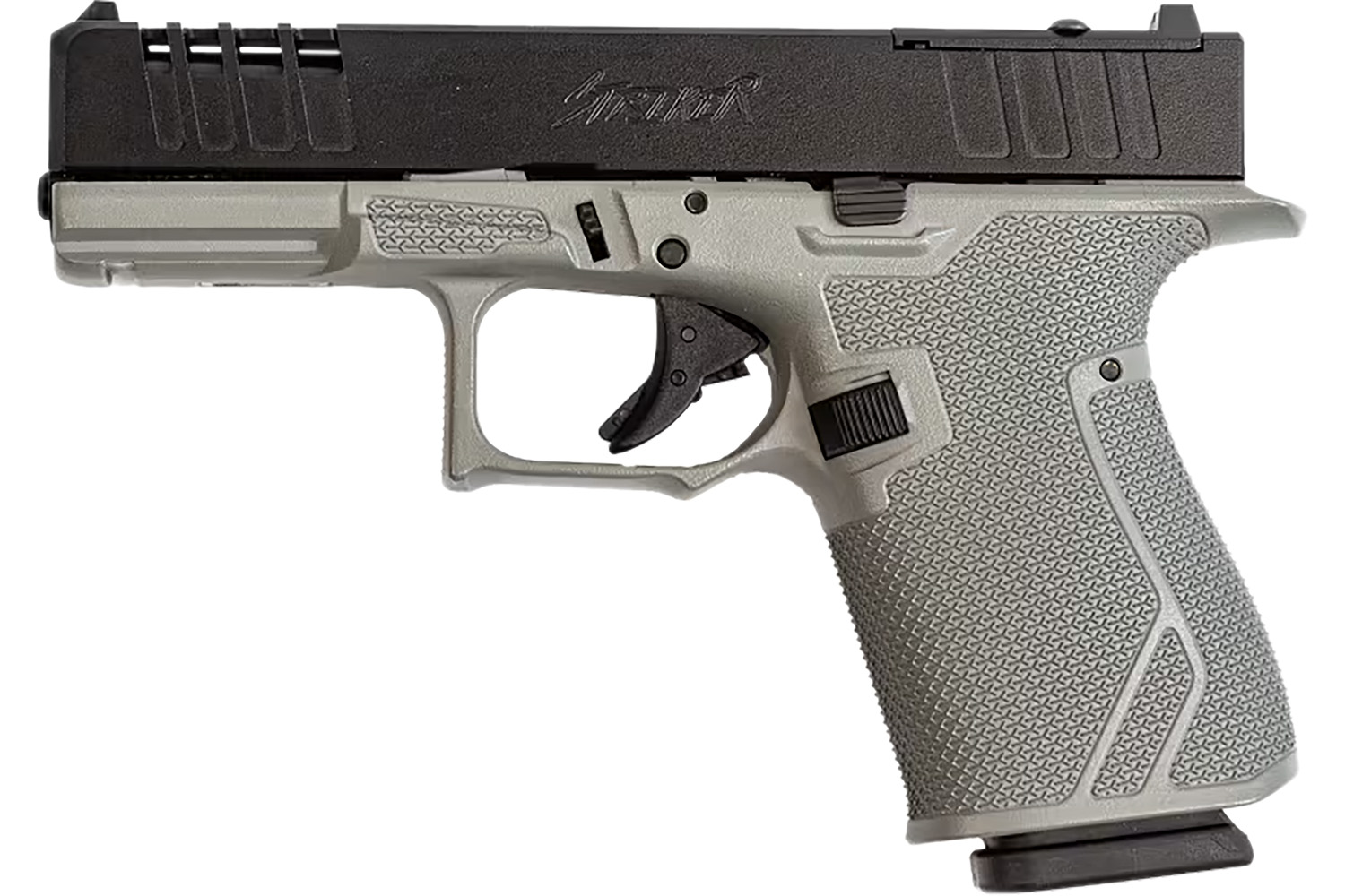 Great Lakes Firearms GL19SRK Striker  9mm 15+1 4" Front/Rear Serrations Cerakote Bull Shark Gray