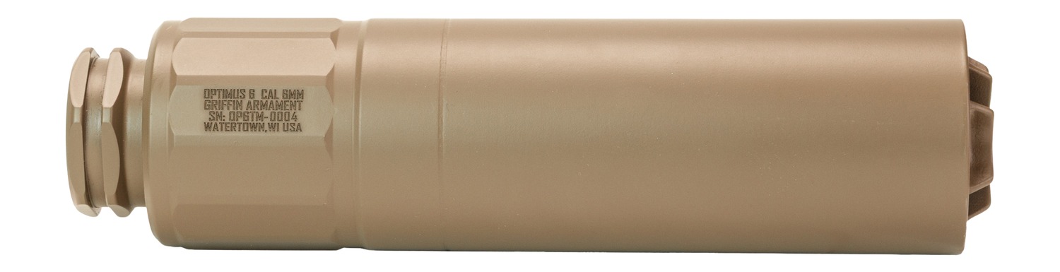 Griffin Armament GAOP6TMFDE-W Taper Mount Optimus 6 6mm Fits 6.59" Long 17-4 Stainless Steel Cerakote FDE