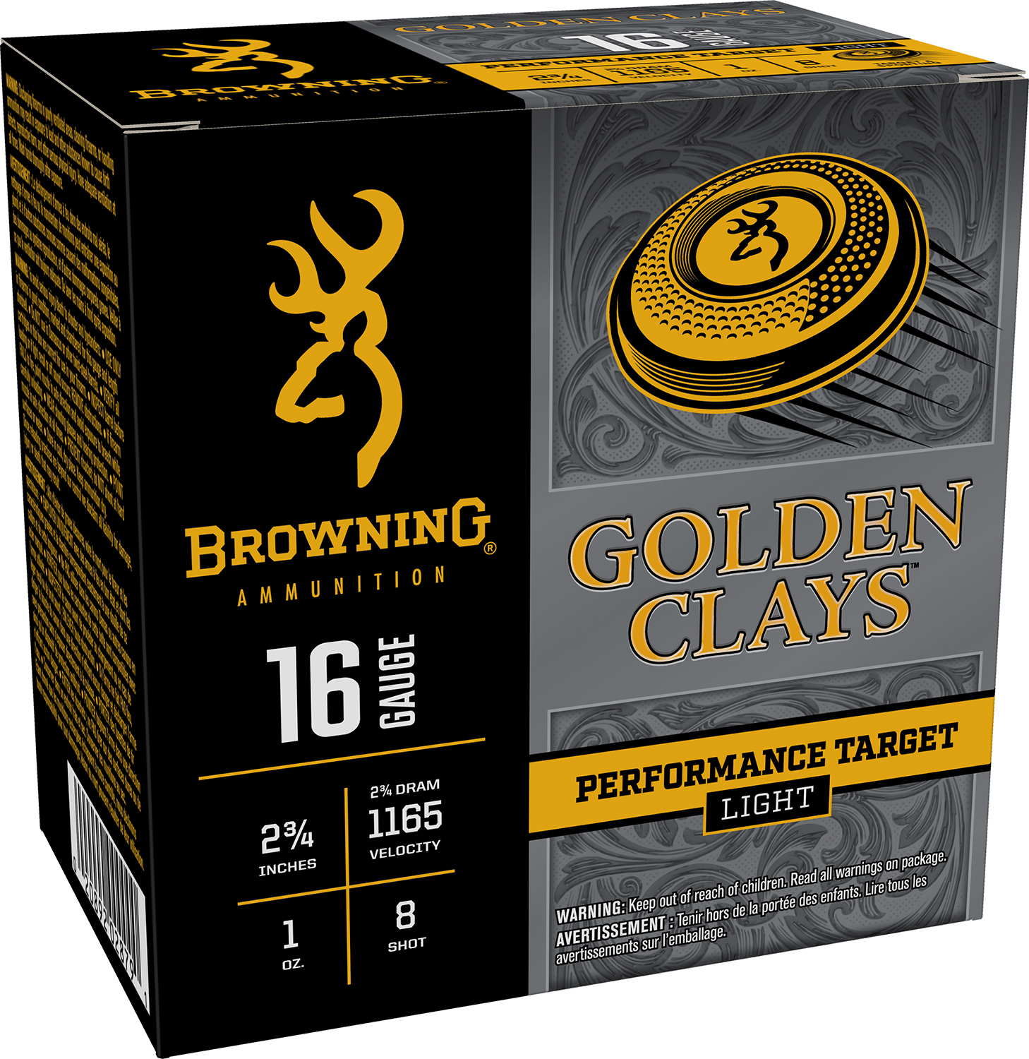 Browning Ammo BGC168 Golden Clays 16Gauge 2.75" 1oz 8Shot 25 Per Box/10 Case 3 Browning Ammo BGC168 Golden Clays 16Gauge 2.75" 1oz 8Shot 25 Per Box/10 Case