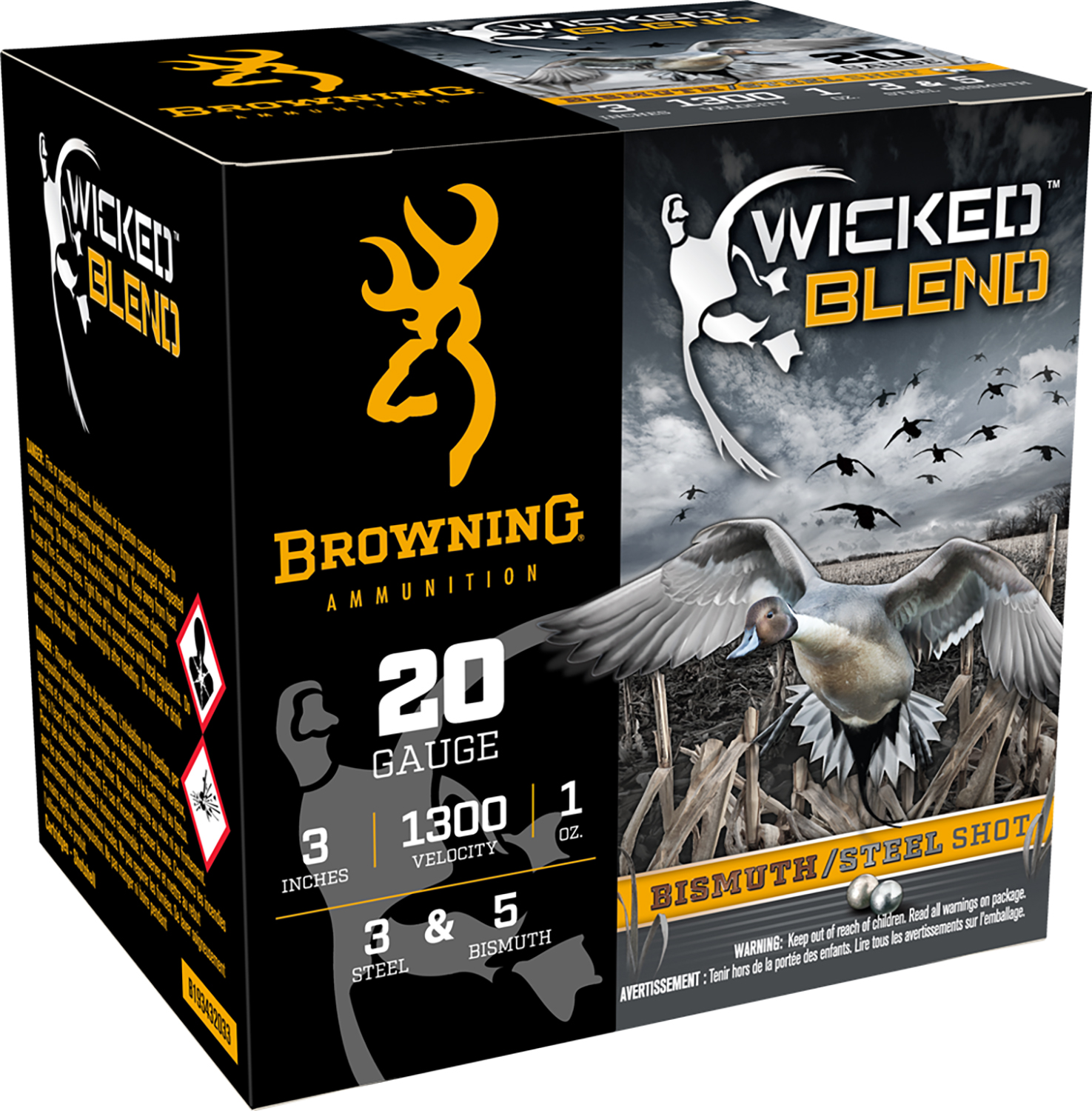Browning Ammo B193432033 Wicked Blend 20Gauge 3" 1oz 3/5BI Shot 25 Per Box/10 Case