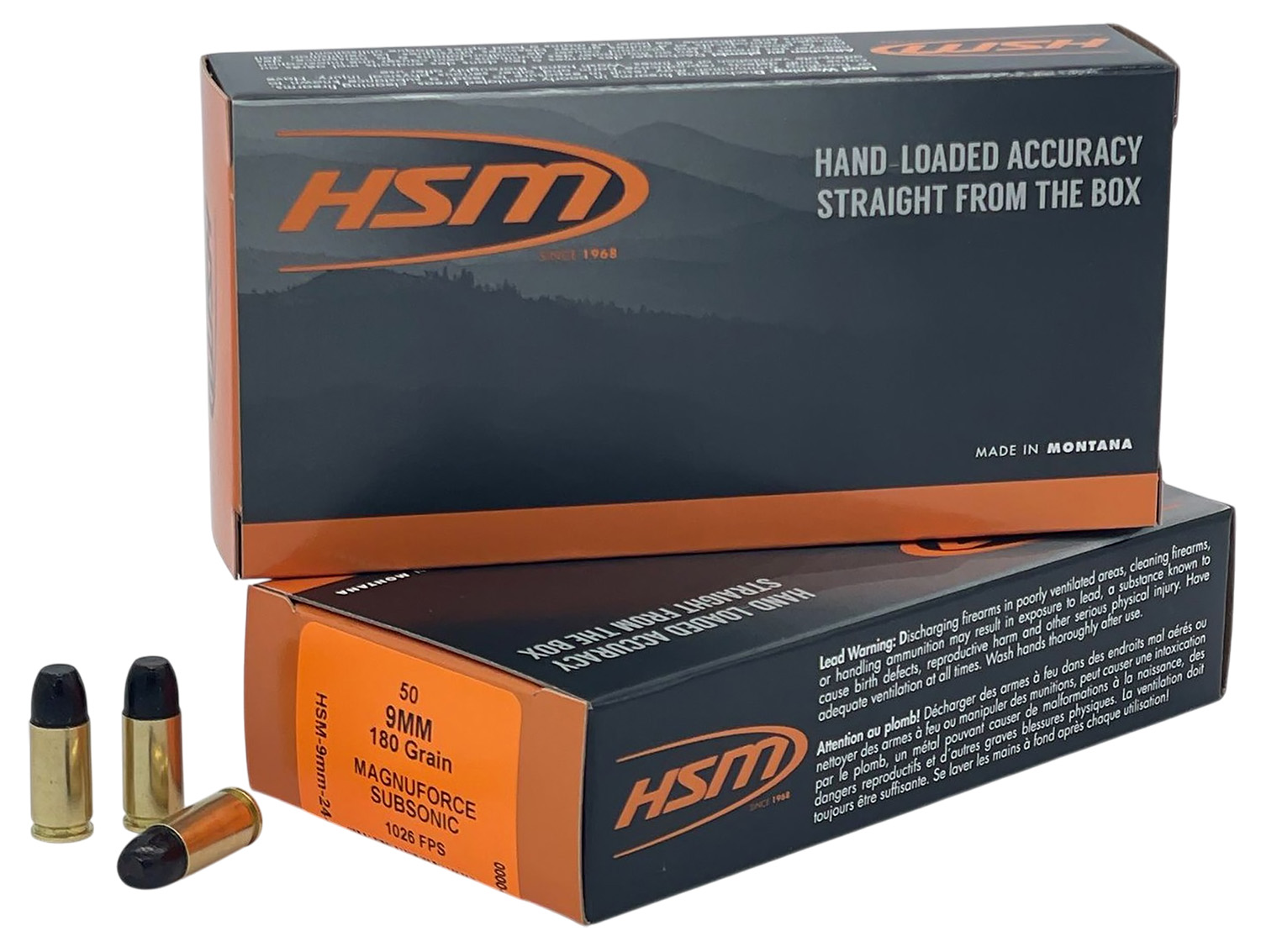 HSM 9MM24N 9mmLuger Subsonic 180gr Hard Cast Long Flat Nose 50 Per Box/10 Case 3 HSM 9MM24N 9mmLuger Subsonic 180gr Hard Cast Long Flat Nose 50 Per Box/10 Case
