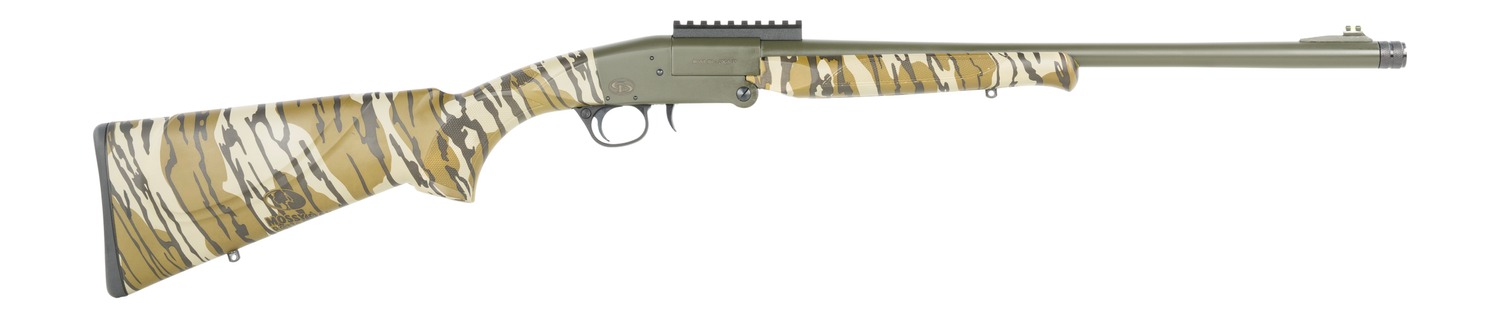 Charles Daly 930425 101  Full Size 28 Gauge Break Open 3" 1rd Black Steel Single Shot Barrel & Receiver w/Picatinny Rail, Fixed Mossy Oak Bottomland Synthetic Stock, Beretta/Benelli Mobil Choke System
